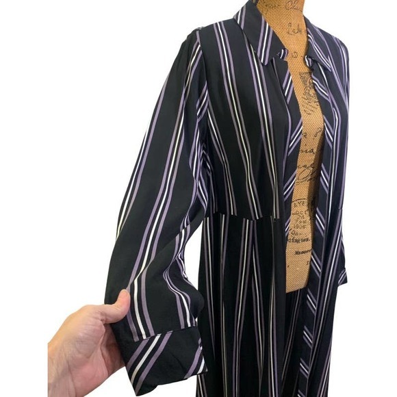 TORRID Open Front Challis Striped Maxi Kimono Duster - Picture 10 of 16